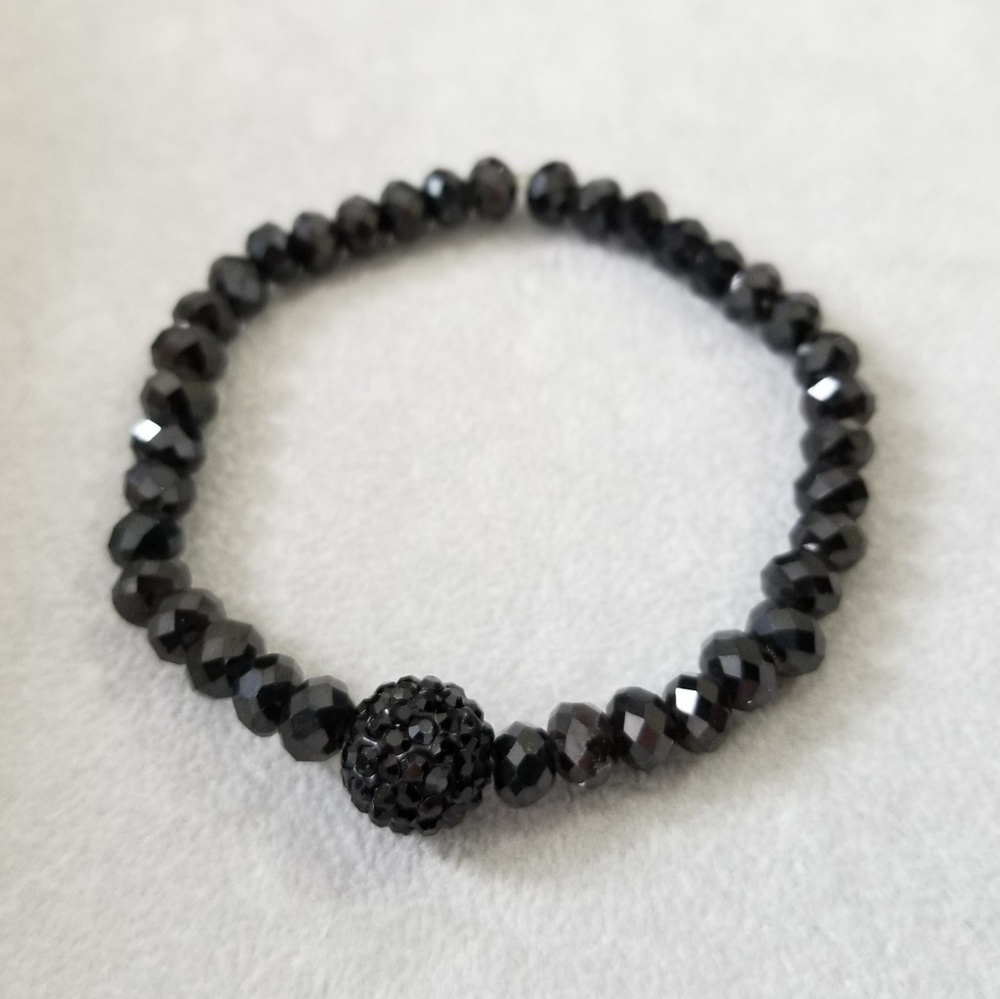 Handmade Black Beaded Bracelet